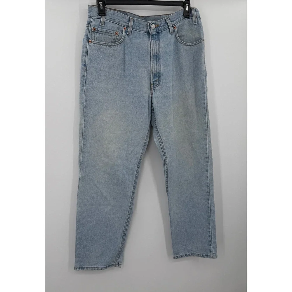 Vintage Levis 550 Relaxed Fit Tapered Leg Light Wash Jeans Made in USA 36x30